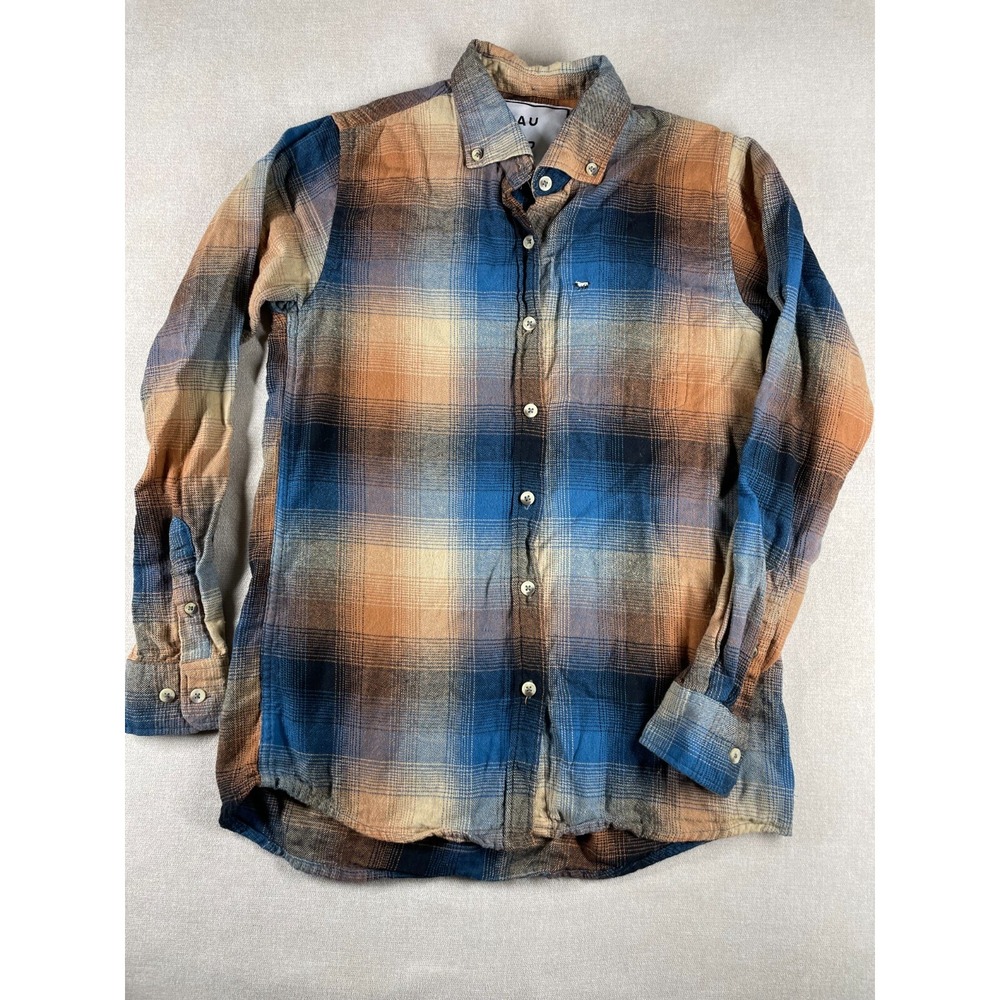Peau de Loup Blouse Womens 2 XS Flannel Plaid Button Up Cotton Shirt